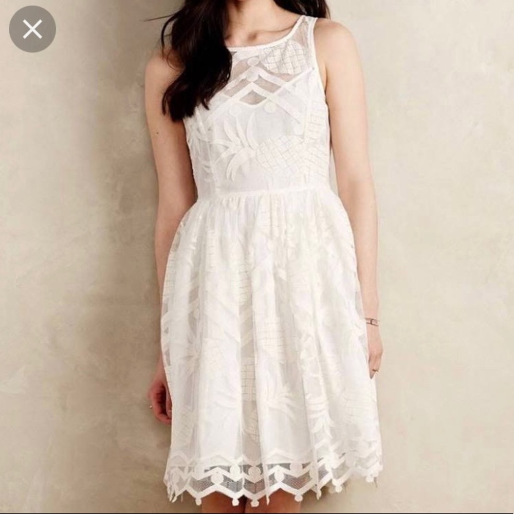 Anthropologie Maeve pina pineapple lace dress